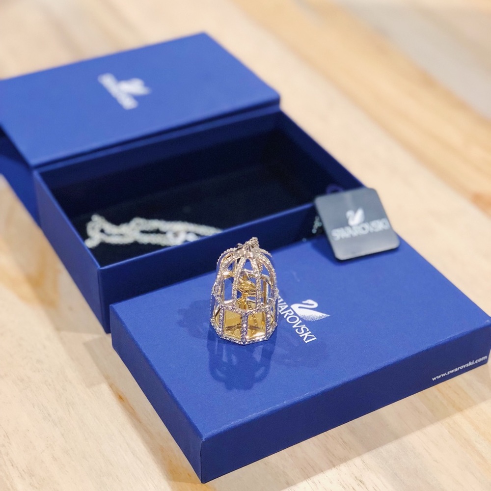 Swarovski Nostalgia Bird Cage Pendant Necklace